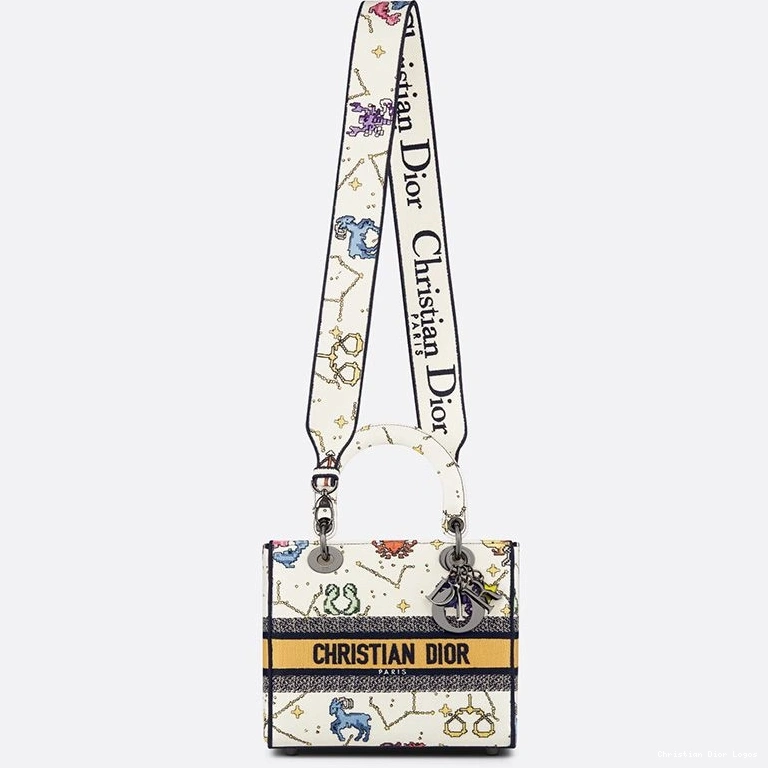 Cheap Medium White Canvas Zodiac D-lite Lady Motif Pixel Bag 0708 Luxury